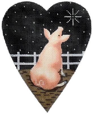Midnight Pig Heart Painted Canvas Kirk & Bradley 