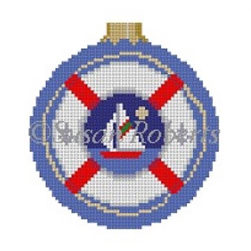 Midnight Sail Ornament Painted Canvas Susan Roberts Needlepoint Designs Inc. 