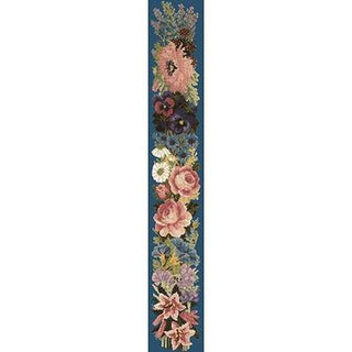 Midsummer Bell Pull Needlepoint Kit Kits Elizabeth Bradley Design Dark Blue 
