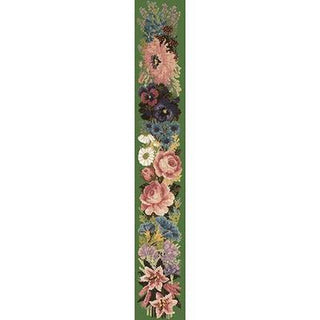 Midsummer Bell Pull Needlepoint Kit Kits Elizabeth Bradley Design Dark Green 
