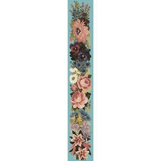 Midsummer Bell Pull Needlepoint Kit Kits Elizabeth Bradley Design Duck Egg Blue 

