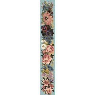 Midsummer Bell Pull Needlepoint Kit Kits Elizabeth Bradley Design Pale Blue 
