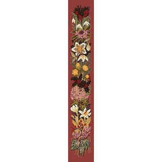 Midwinter Bell Pull Needlepoint Kit Kits Elizabeth Bradley Design Dark Red 
