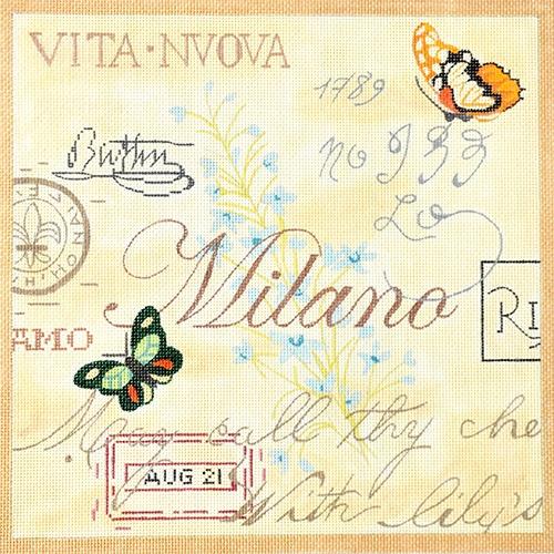 Milano Collage Painted Canvas Kate Dickerson Needlepoint Collections 