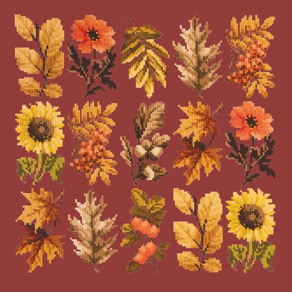 Millefleur Autumn Kits Elizabeth Bradley Design Dark Red 