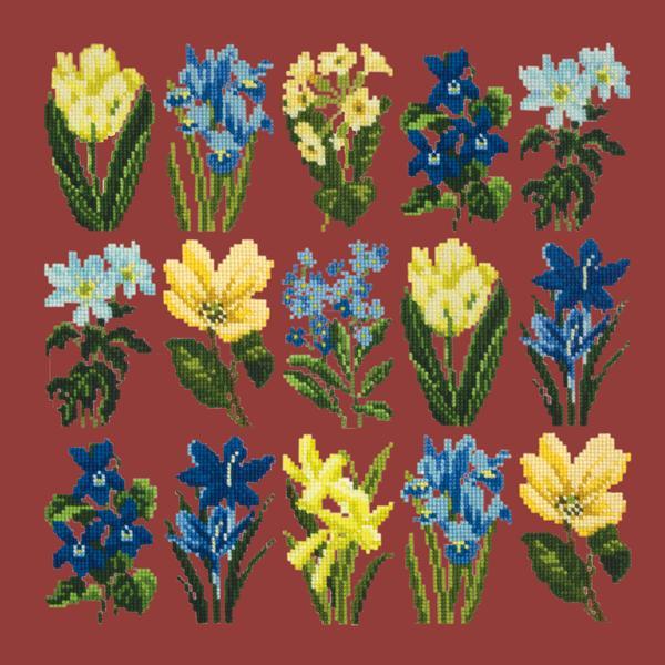 Millefleur Spring Kits Elizabeth Bradley Design Dark Red 
