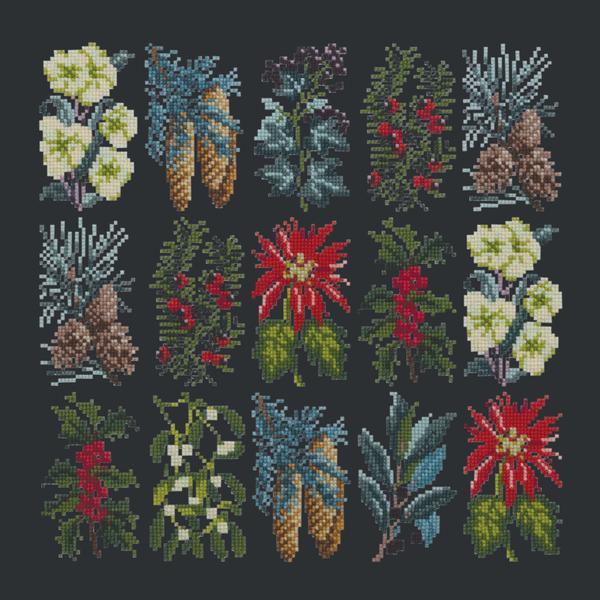 Millefleur Winter Kits Elizabeth Bradley Design Black 
