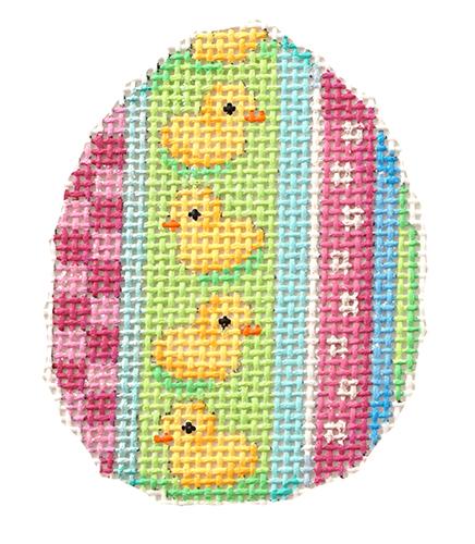 Mini Egg with Ducks/Gingham/Stripes Painted Canvas Associated Talents 