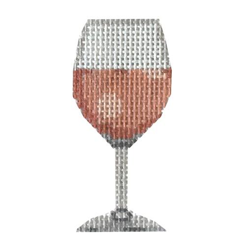 Mini Glass of Rose on 18 Painted Canvas Bad Bitch Needlepoint 