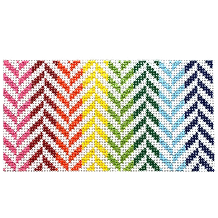 Mini Herringbone Clutch Insert - Rainbow Painted Canvas Initial K Studio 