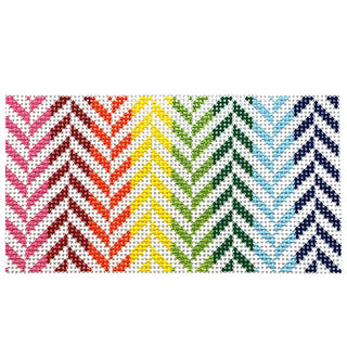 Mini Herringbone Clutch Insert   Rainbow Painted Canvas Initial K Studio 
