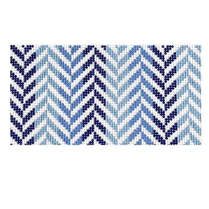 Mini Herringbone Insert - Blues Painted Canvas Initial K Studio 