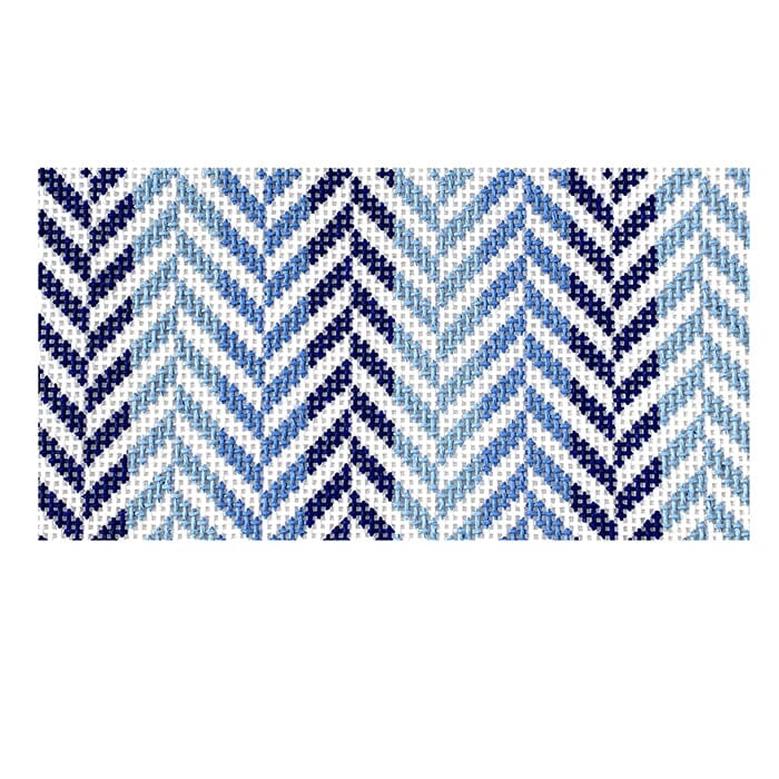 Mini Herringbone Insert   Blues Painted Canvas Initial K Studio 
