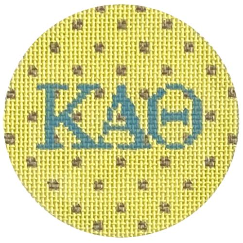 Mini Round - Kappa Alpha Theta Painted Canvas Kate Dickerson Needlepoint Collections 