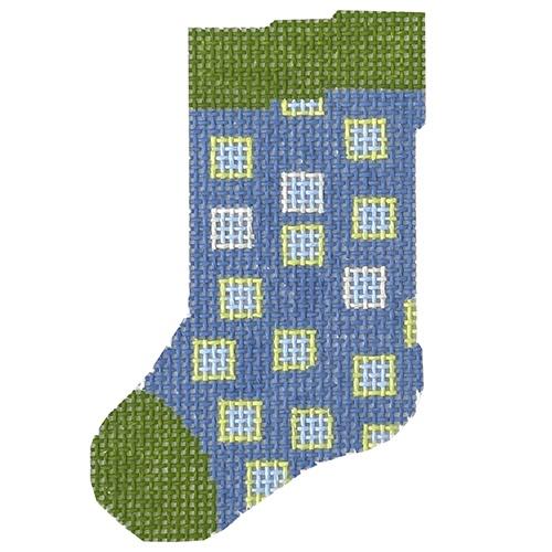 Mini Sock - Large Squares Painted Canvas Pippin 