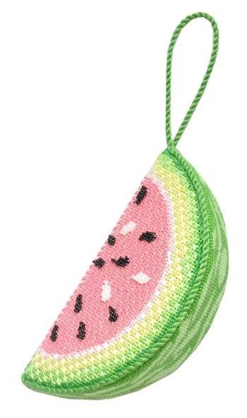 Mini Watermelon Painted Canvas Kate Dickerson Needlepoint Collections  - 1