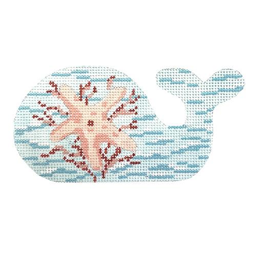 Mini Whale   Starfish & Coral Painted Canvas Kate Dickerson Needlepoint Collections  - 1