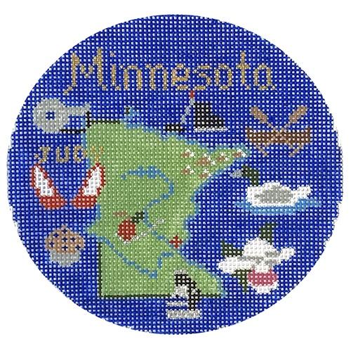 Minnesota Ornament Painted Canvas Silver Needle 