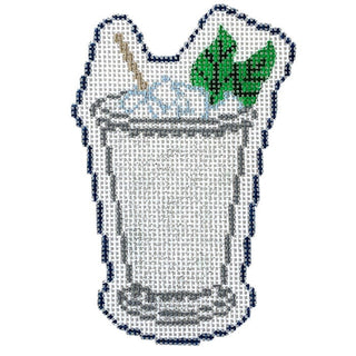 Mint Julep Cup Ornament Painted Canvas Elm Tree Needlepoint 
