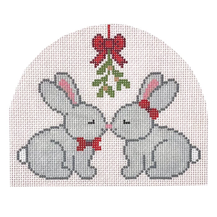 Mistletoe Bunnies Painted Canvas KCN Designers 