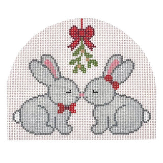 Mistletoe Bunnies Painted Canvas KCN Designers 
