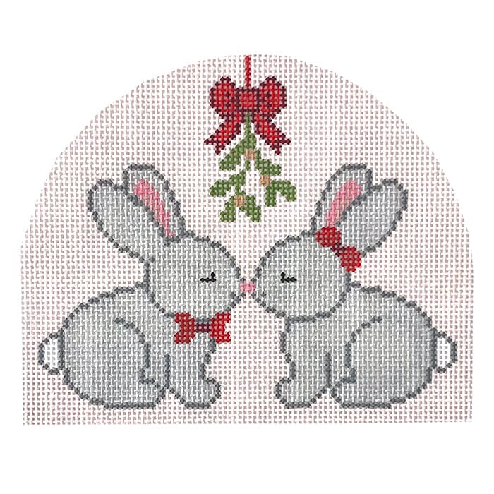Mistletoe Bunnies Painted Canvas KCN Designers 
