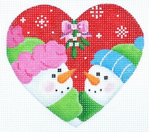 Mistletoe Couple Painted Canvas Pepperberry Designs 
