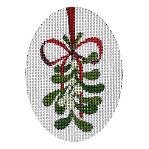 Mistletoe Oval Painted Canvas Raymond Crawford Designs 