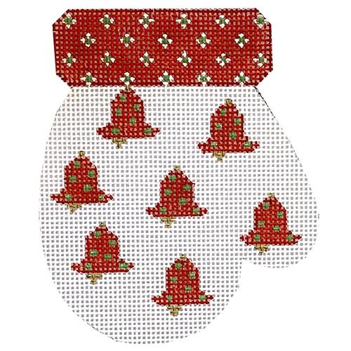 Mitten - Bells with Stitch Guide Painted Canvas Danji Designs 