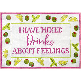 Mixed Drinks About Feelings Printed Canvas Needlepoint To Go 
