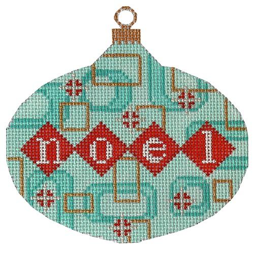 Mod Noel Ornament Painted Canvas Eye Candy Needleart 
