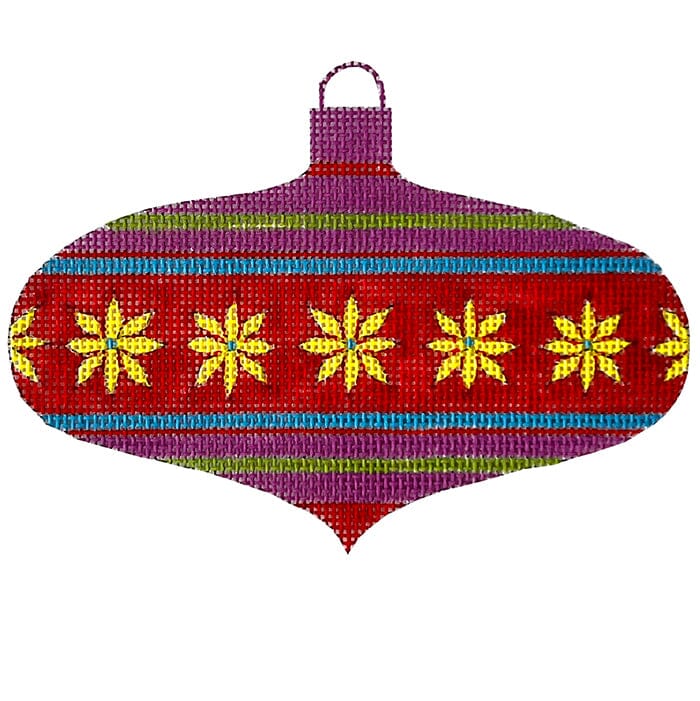 Mod Ornament #4 Painted Canvas Walker's Needlepoint  - 1