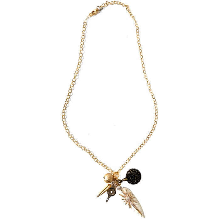 MollyBeads Necklace   Gold & Carved Bone w/Rhinestones Accessories MollyBeads 
