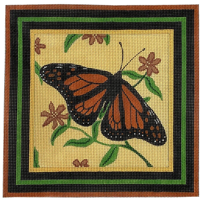 Monarch Butterfly Painted Canvas CBK Needlepoint Collections 