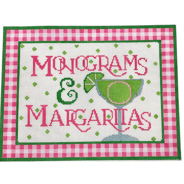 Monograms & Margaritas Painted Canvas The Gingham Stitchery 

