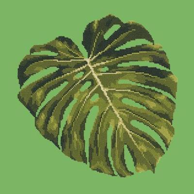 Monstera Leaf Needlepoint Kit Kits Elizabeth Bradley Design Grass Green 
