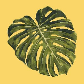 Monstera Leaf Needlepoint Kit Kits Elizabeth Bradley Design Sunflower Yellow 
