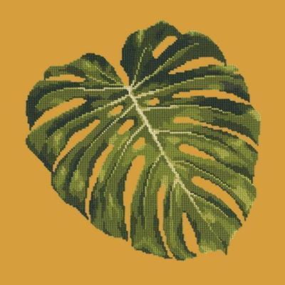 Monstera Leaf Needlepoint Kit Kits Elizabeth Bradley Design Yellow 