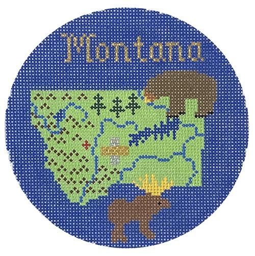 Montana Ornament Painted Canvas Silver Needle  - 1