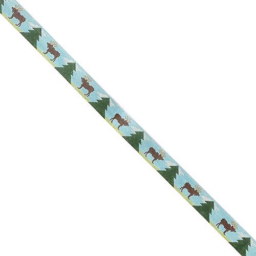 Moose Belt Painted Canvas Silver Needle 
