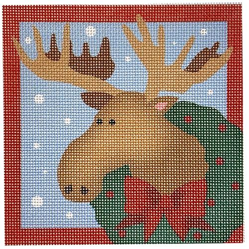 Moose Square Painted Canvas Pepperberry Designs  - 1