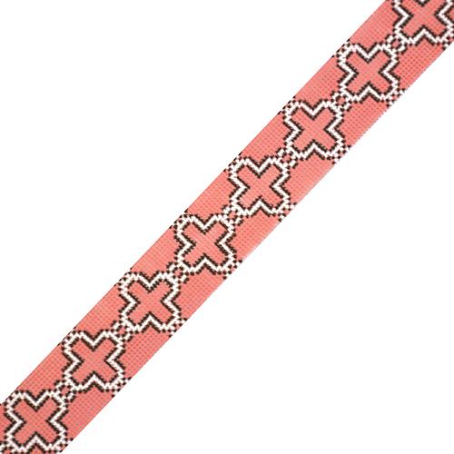 Moraccan Tile Belt   Peach Painted Canvas The Meredith Collection  - 1