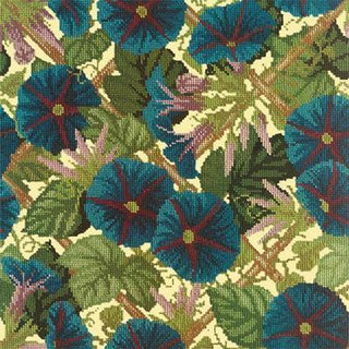 Morning Glory Trellis Needlepoint Kit Kits Elizabeth Bradley Design Butter Yellow 
