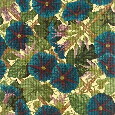 Morning Glory Trellis Needlepoint Kit Kits Elizabeth Bradley Design Butter Yellow 
