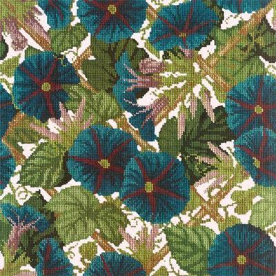 Morning Glory Trellis Needlepoint Kit Kits Elizabeth Bradley Design Cream 
