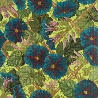 Morning Glory Trellis Needlepoint Kit Kits Elizabeth Bradley Design Pale Lime 
