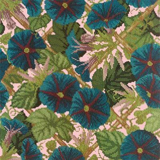 Morning Glory Trellis Needlepoint Kit Kits Elizabeth Bradley Design Pale Rose 
