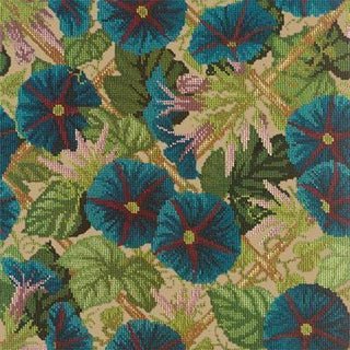 Morning Glory Trellis Needlepoint Kit Kits Elizabeth Bradley Design Sand 

