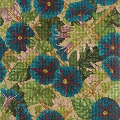 Morning Glory Trellis Needlepoint Kit Kits Elizabeth Bradley Design Sand 
