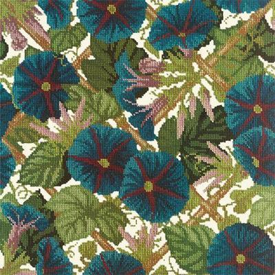 Morning Glory Trellis Needlepoint Kit Kits Elizabeth Bradley Design Winter White 
